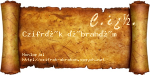 Czifrák Ábrahám névjegykártya